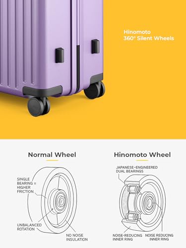 Image of EUME Classic Check-in Medium 65 Cm and Check-in Large 75 Cm Luggage Trolley Bags for Travel - Set of 2 (Violet Ash) | Polycarbonate (PC) 8 Hinomoto Wheels Suitcase | Travel Bags for Luggage Trolley