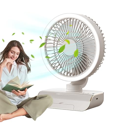 Ventilateur rechargeable silencieux oscillant portable avec télécommande 5 vitesses - 7