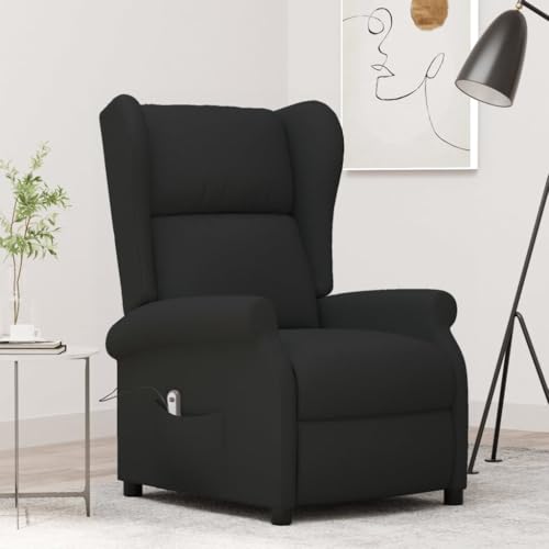 QZZCED Sillón orejero reclinable eléctrico Tela Negro Sillón Reclinable Eléctrico con 3 Posiciones y Función de Reclinado Automático