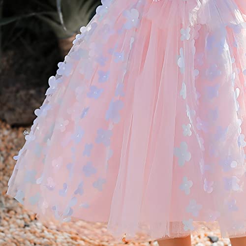 Robe princesse enfant rose sans manches pour tenues de cérémonie - 6