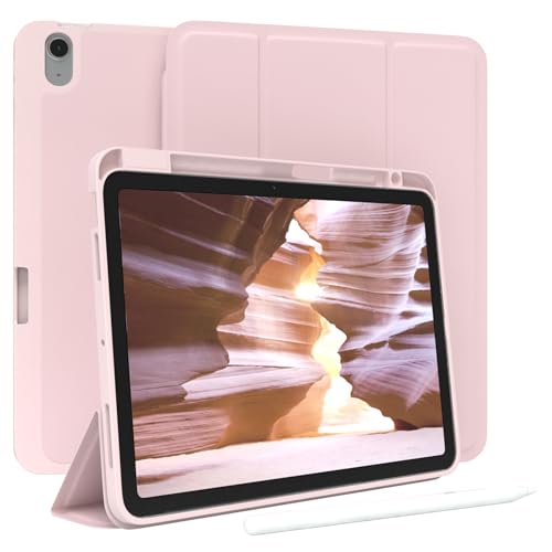 Étui iPad Air 11" M3 2025 protège des chutes avec son rangement stylet rose