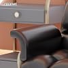 Barber Chairs for Barbershop Cheap with Footrest Can Be Raised and Lowered and Rotated Light Luxury and Stylish Barber Chair with Silver Disc Base and Armrests(White)