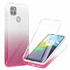 WJMWF Hoesje voor Motorola Moto G9 Power Ingebouwd Scherm Beschermer Transparante Verloop Zachte TPU Cover Case 3 in 1…