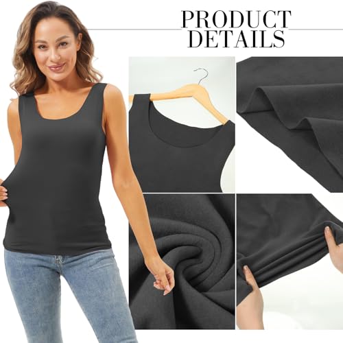 Image of Toulite 4 Pcs Thermal Tank Tops Women Underwear Tops Sleeveless Undershirt for Women Cotton Camisole Warm Base Layer