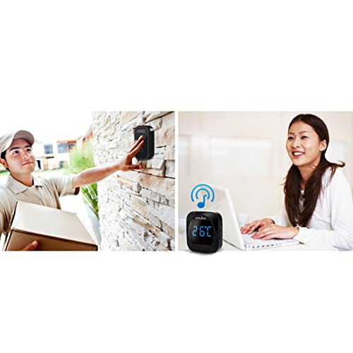 Campainha Sem Fio, Campainha Digital de Alcance de 492 Pés Com Plugue da UE para Casa (Preto)