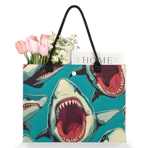 Open-mouthed Shark Tote Bag for Women Large Beach Bag Reusable Tote Bags for Work Travel Beach Shopping3