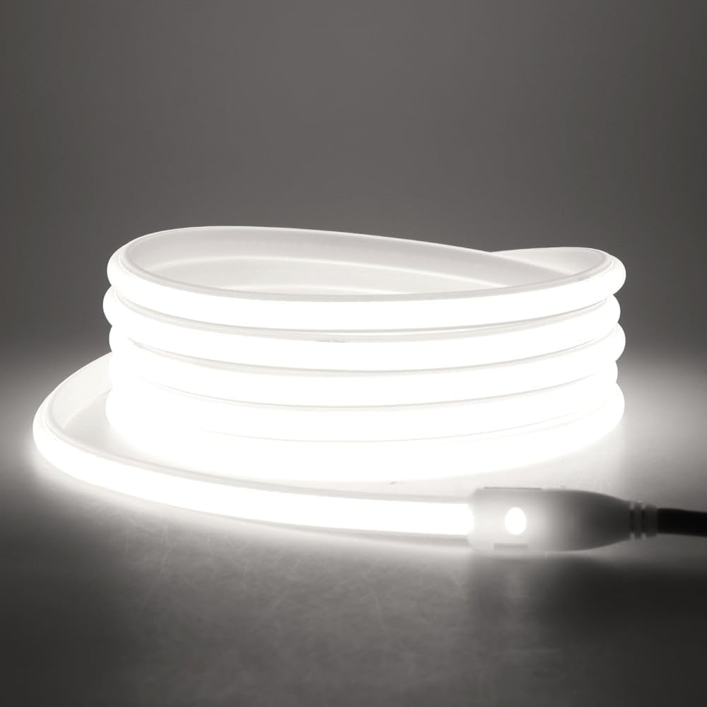 KISUFU Striscia LED COB da 220 V, IP65, impermeabile, 288 LEDs/m, per interni ed esterni, flessibile, 50 cm, adatta per soggiorno, fai da te, feste, ceiling, yard.