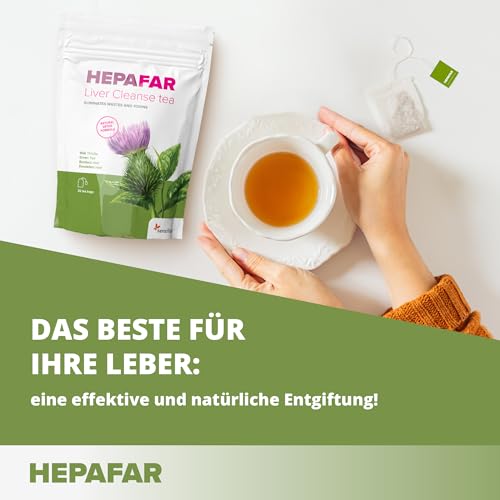 Leber Entgiften – Grüner Tee, Mariendistel, Löwenzahn und Klettenwurzel – Löwenzahntee – 40 Teebeutel – Hepafar von Sensilab