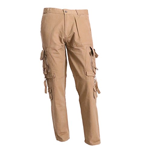 YIJU Calças Esportivas Masculinas Calças de Algodão Ao Ar Livre Caminhadas Trekking Training - Cáqui