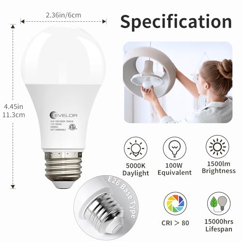 Save 38% on 6-pack A19 LED Light Bulbs, 100W Equivalent - Image 2