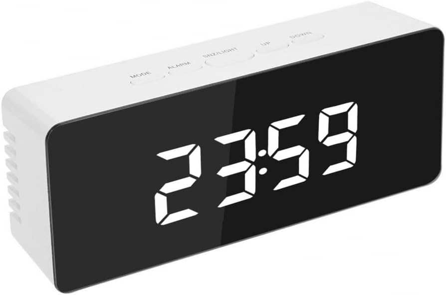 Digital Alarm Clock Desk Alarm Clock LED Mirror Alarm