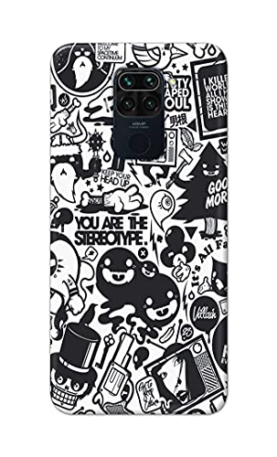 Image of Printed Hard Back Cover Case for Mi Redmi Note 9 Back Cover (Mixed Cartoon) -1302