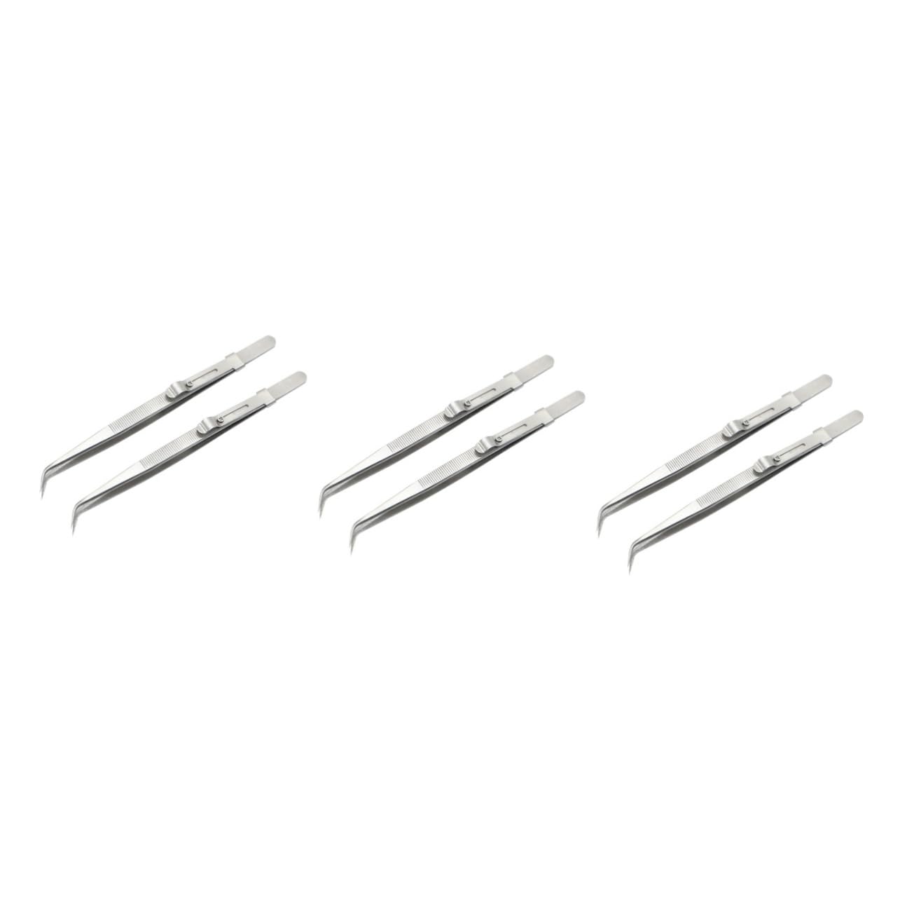 Mipcase 6pezzi Pinzette Acciaio Inossidabile Con Punta Sottile e Curva Per Manicure Riparazioni e Gioielli Pinzette Multifunzionali e Antiscivolo Per Uso Professionale e Personale