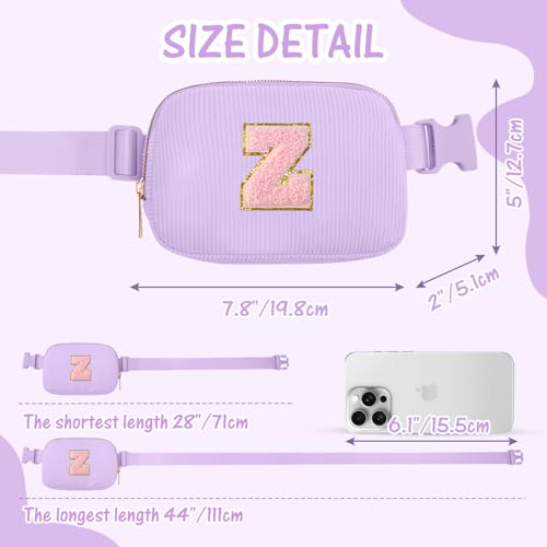 Image of Gitus Girls Birthday Gifts for 10-16 Year Olds - Initial Fanny Pack Belt Bag Crossbody Bag - Trendy Personalized Preppy Stuff (Lavender-Z)