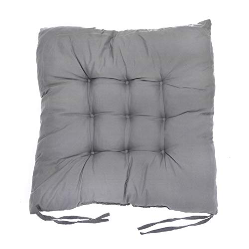 Wishdeal Coussins de Chaise Galette Chaise 40x40cm Perle Coton Coussin pour Patio Accueil Voiture Bureau Canapé Décoration Coussin carré Siège (1 pièce, Gris) Cover