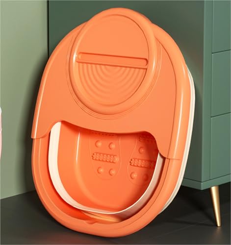 Tina plegable para baño de pies naranja portátil miniatura 5