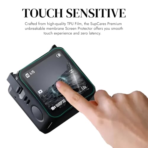 Image of Tempered Glass Screen Protector Compatible for DJI Action 2 Action Camera (Transparent) Edge To Edge Full Screen Coverage With Installation Kit, Complete Set Of 3 Glass