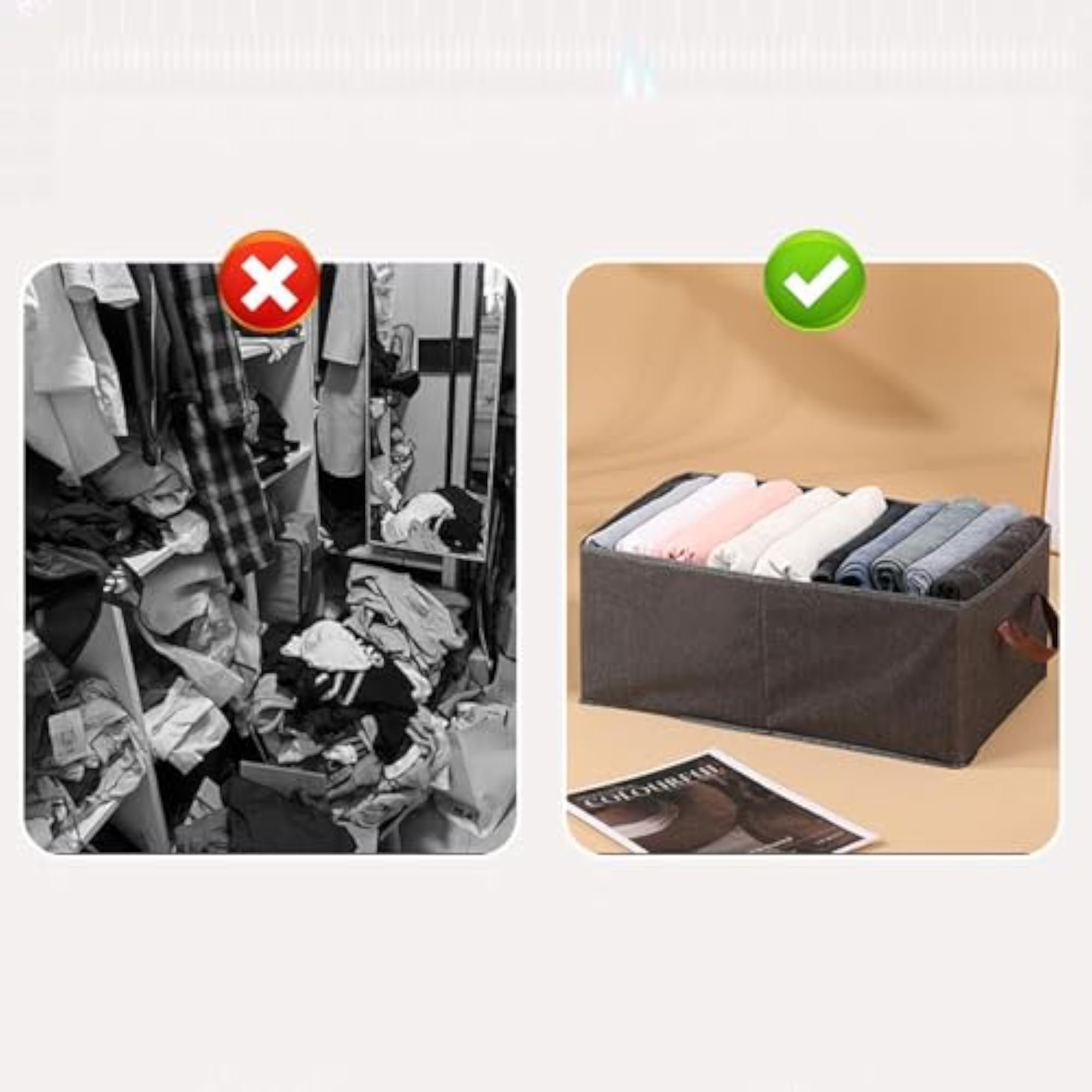 2 Pieces Closet Storage Container Multifunctional