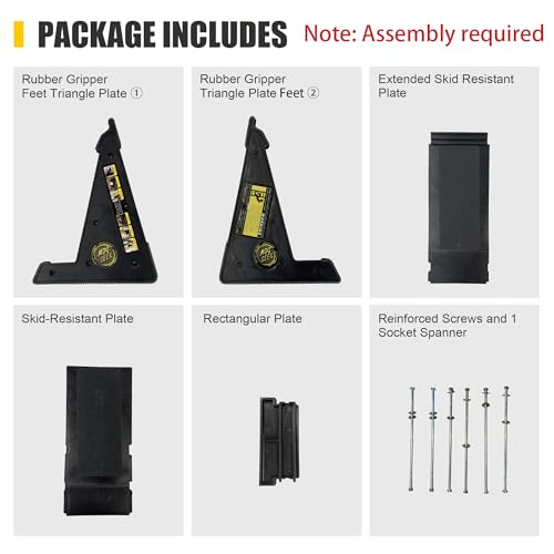 Image of Stable Platform Ladder Leveler - Ladder Levelers for Extension Ladders with Storage for Uneven Surfaces (Regular Black)