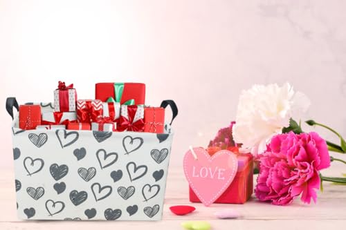 Rectangular-Kids-BasketHeart-Storage-Basket-OrganizerCute-Storage-Bin-with-Handles-Kids-BasketGirls-Room-DecorToys-BoxBooks-Basket-Gifts-Basket-EmptyBlack-Heart Rectangular Kids BasketHeart Storage Basket OrganizerCute Storage Bin with Handles Kids BasketGirls Room DecorToys BoxBooks Basket Gifts Basket EmptyBlack Heart