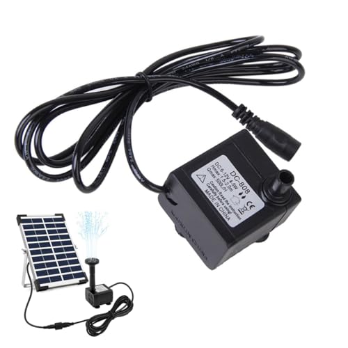 Pastoralist Fuente Solar, DC 6-12V 5W Fuente de baño de Aves Solar con Cable de 1,46 m, Mini Agua Sumergible, Estanque pequeño para al Aire Libre