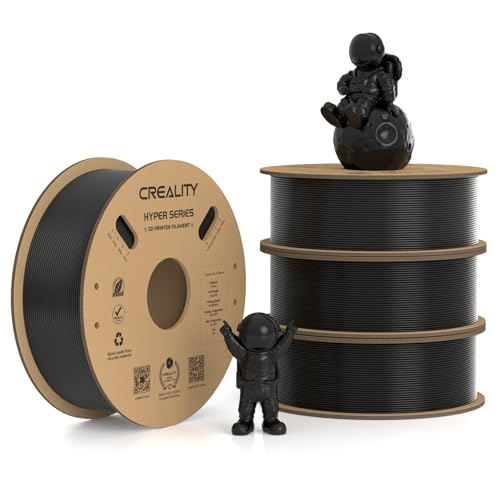 Image of Creality Hyper PLA Filament 1.75mm, 30-600mm /s High Speed 3D Printer Filament, Dimensional Accuracy + /-0.02mm, Fit Most FDM 3D Printers, 4 Pack 1kg Spool(2.2lbs), Black