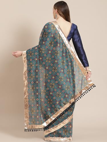 Image of Shae by SASSAFRAS Women Patola Saree With Unstitched Blouse