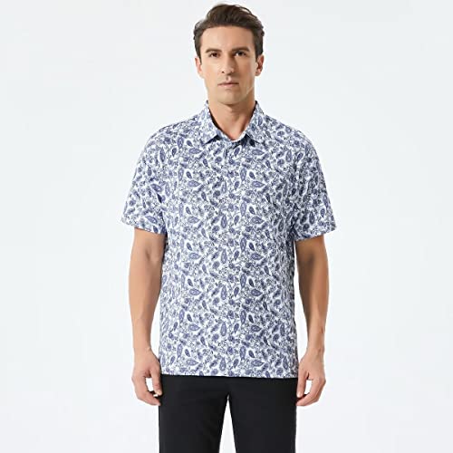 Trusmol Men's Golf Shirts Short Sleeve Dry Fit Print Moisture Wicking Casual Polo Shirt #TOP1