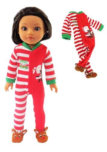 American Fashion World Santa’s Little Helper Onesie for 14-Inch Dolls