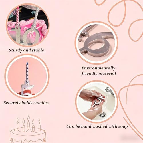 Juego de 10 portavelas con números, color plateado, reutilizable, digital, para tarta de cumpleaños, número 0-9, soporte para velas, accesorios para tartas de fiesta - imagen 6