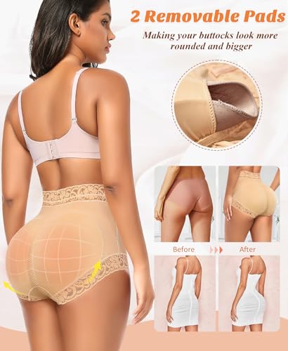 DERCA Butt Lifting Panties Padded Underwear for Women Booty Pads Butt Enhancer Lace Shapewear Panty3