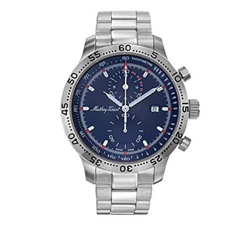 Mathey-Tissot Stainless Steel Swiss Made Analog Chronograph Blue Dial Men Watch - H1823Chabu, Silver Band (B08F8P1M5G) Amazon Price History, Amazon Price Tracker