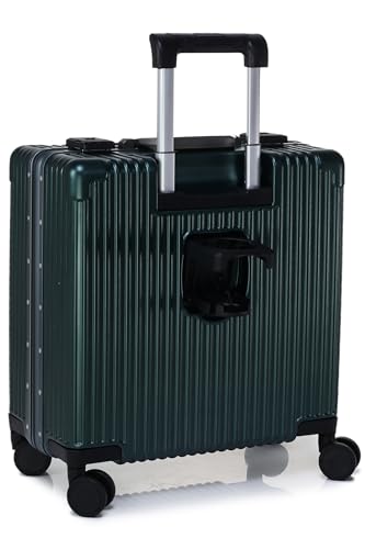 Image of Verage Luxe Celeste Pro Overnighter 48 cms Cabin Luggage Carry On Polycarbonate 8 Wheel Suitcase Laptop Trolley (Green)