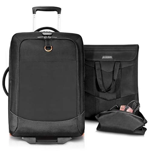 EVERKI Wheeled 420 Laptop Trolley, Rolling Carry-On Work Bag, TSA Friendly Removable Sleeve, Flight Approved, Organized Travel Luggage w/ Wheels for Business & Gaming, Fits Laptops up to 18.4' - Black