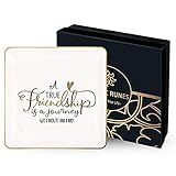 Nordic Runes Jewelry Dish Tray, Friend Gifts for Women, A True Friendship is A Journey Without an End, Ring Dish Birthday Gifts for Friends Female