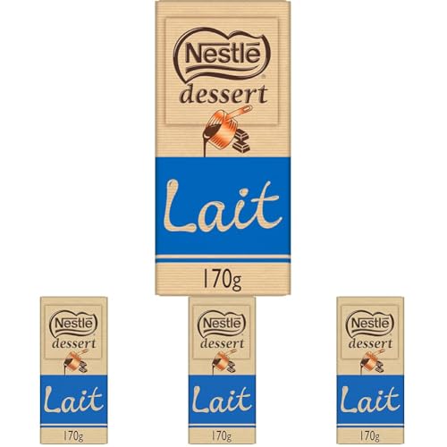 Nestlé Dessert - Chocolat au Lait - Tablette de 170g (Lot de 4)