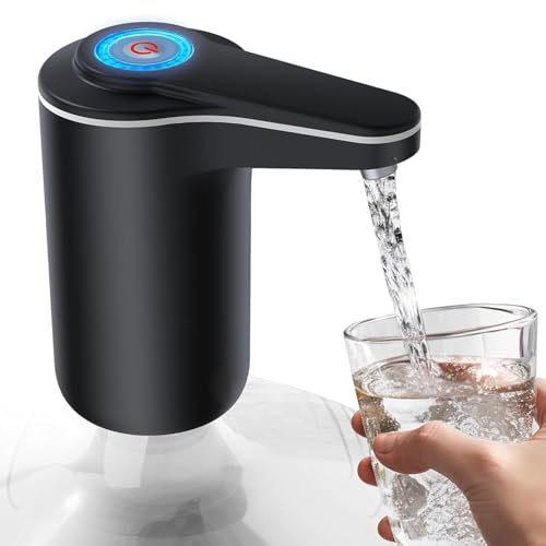 Image of Sulfar Automatic Water Dispenser Pump - USB Rechargeable Electric Mini Water Pump for 20 Litre Bottle Can, Portable Drinking, Black