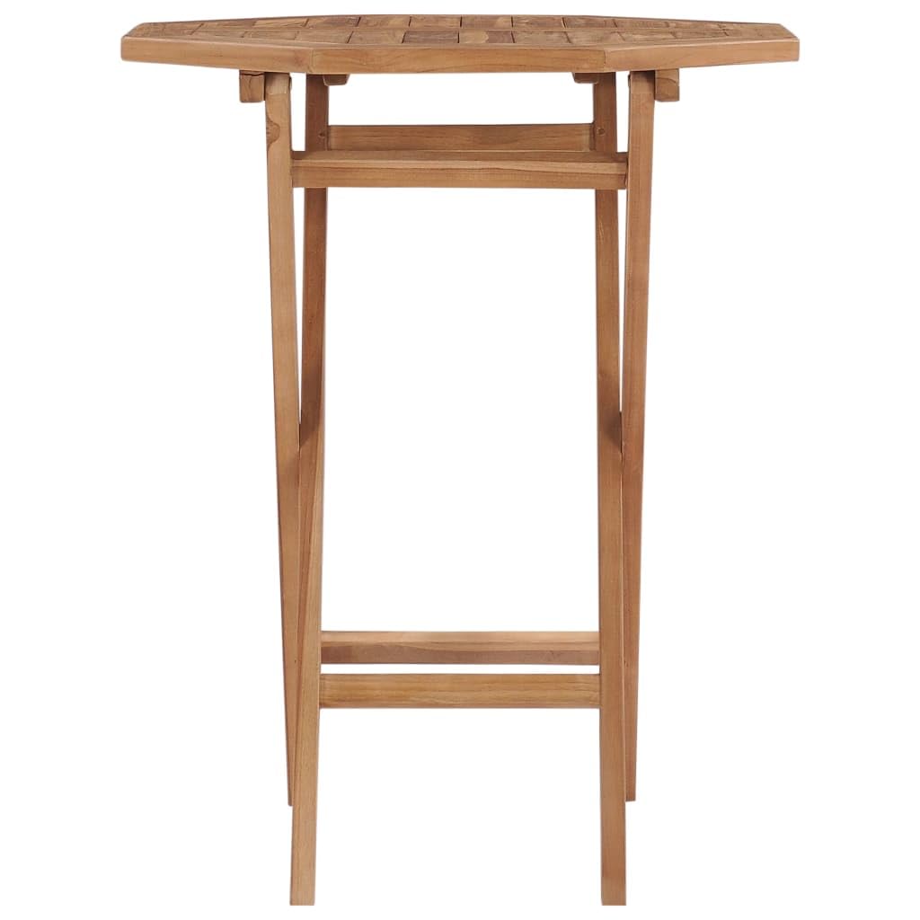 60 x 60 x 75 cm, tavolo da giardino in legno di teak massiccio, pieghevole, resistente alle intemperie, legno duro di teak sabbiato fine con finitura a base d'acqua, goditi il tè pomeridiano con gli
