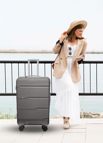 Image of Medium Check-in Suitcase (66 cm) 8 Wheels - Metrolite -Grey