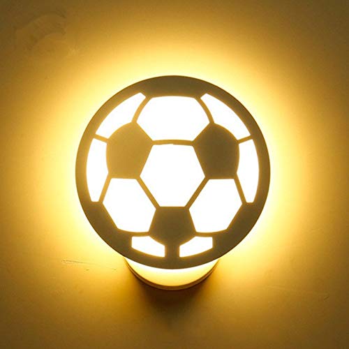 S&shan Applique murale, Applique murale de football blanc acrylique moderne LED simple art déco peint applique murale de football pour bar couloir salle de toilette
