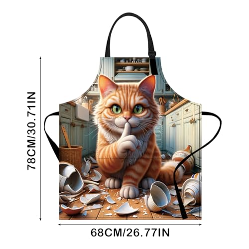 Image of Nuxovilar Cute Apron with Pockets, 26.77 * 30.7 Inches, Versatile for Meal Prep, Baking, Holiday Cooking