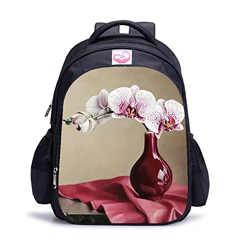 Sac à dos scolaire orchidée 3D parfait pour les sorties de classe