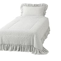 ふわろ 冷感 肌掛けふとん 枕カバー フリルチェック シングル ふわろ 冷感 肌掛けふとん 枕カバー フリルチェック シングル