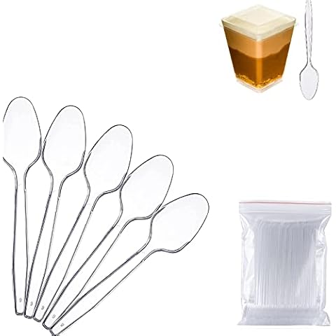 Mini Clear Plastic Spoons,100pcs Plastiklöffel Cover