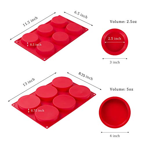 image for Webake Silicone Molds for 3 Inch and 4 Inch Round Disc Pan for Cake, M