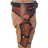 Western Revolver Gun Holster – Hand Tooled Full Grain Buff Leather – Fits 4' to 6.5' Barrel Revolvers – .22, .38/357, .44/45 Cal – Cowboy Style Right Hand Draw (.38/357, 42 inch-44 inch)