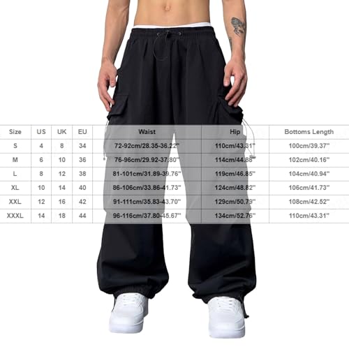 Men's Baggy Cargo Pants Casual Joggers Parachute Pant Loose Fit Harem Fashion Y2k Trousers with Pockets3