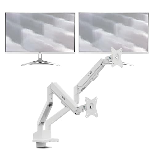 Image of Pixio Two PX27U Wave White 27 inch 160Hz Refresh Rate 4K 3840x2160p Resolution Fast IPS Panel 1ms GTG Response Time 4K Gaming Monitor and PS1D Wave White Dual Monitor Arm