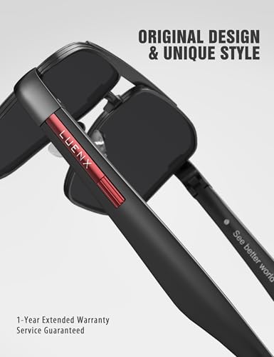 LUENX Aviator Sunglasses for Men Square Polarized Polygon Lens - UV 400 Protection4