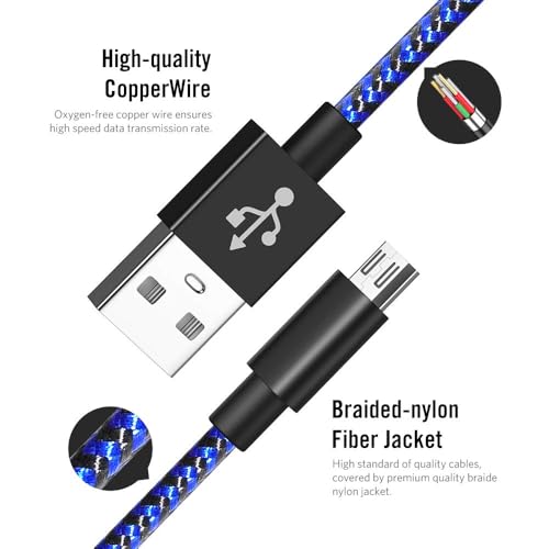 BeyerHiFi Micro USBケーブル PS4 コントローラー 充電コード Xbox One コントローラ 充電ケーブル3M 2本セット Micro USB 3.0急速充電 Sony PS4/Pro/Slim Dualshock 4/DS4 Xbox One X/Sコントローラー PS4 Controller Charger Cable 充電コード